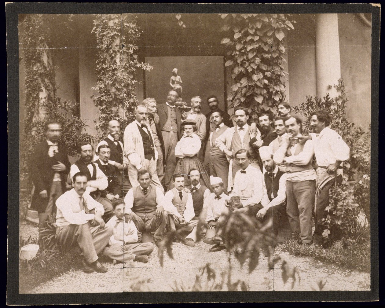 हेरिएट होस्मर (1830-1908) अपनी मूर्तिकला फाउंटेन ऑफ़ द साइरेंस, 1861 के साथ द्वारा अमेरिकी फोटोग्राफर