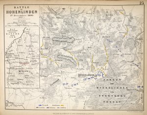 विलियम ब्लैकवुड एंड संस, एडिनबर्ग und लंदन, 1848 (हाथ से उकेरा हुआ उत्कीर्णन) द्वारा प्रकाशित होहेनलिंडन की लड़ाई का नक्शा
