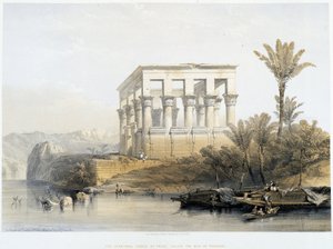 फिलै में हाइपेथ्रल मंदिर, जिसे फिरौन का बिस्तर कहा जाता है - "द होली लैंड" में, लंदन 1849 द्वारा डेविड रॉबर्ट्स