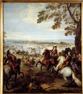 लुई XIV (1638-1715) की आर्मी द्वारा राइन का मार्ग, जोसेफ पैरोसेल (1646-1704) सन द्वारा एक थोल्हुइस पेंटिंग। 2,34x1,64 वर्ग मीटर