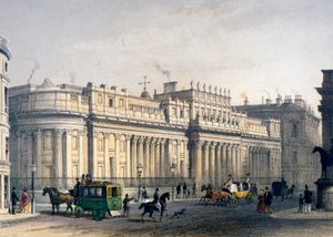 द बैंक ऑफ़ इंग्लैंड, सिटी ऑफ़ लंदन, 1854 का दृश्य