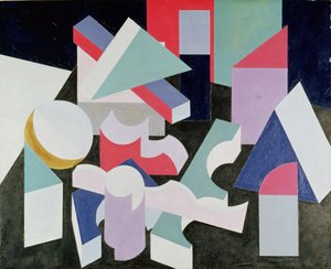 रचना, c.1923-26 (कैनवस पर तेल पूर्व क्रेयॉन)