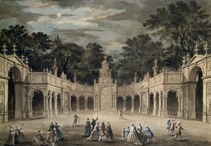 किंग जॉर्ज III के जन्मदिन के लिए बकिंघम हाउस में रोशनी, 4 जून, 1783 (कलम और wc)