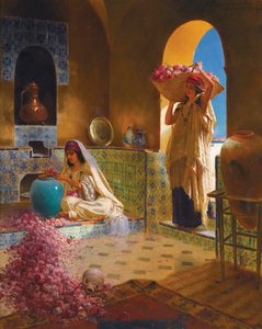 लेस परफ्यूम्यूज़ - परफ्यूम निर्माता - रुडोल्फ अर्न्स्ट (1854-1932)। लकड़ी पर तेल आयाम: 55,5x45 सेमी निजी संग्रह