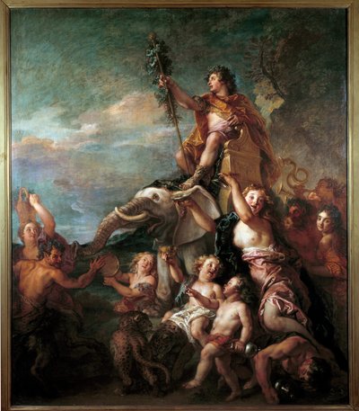 चार्ल्स डे ला फॉसे (1636-1716) 17वीं सदी के सूर्य द्वारा बाकस पेंटिंग की विजय। 1,57x0,83 मीटर। द्वारा चार्ल्स डी ला फ़ॉसे